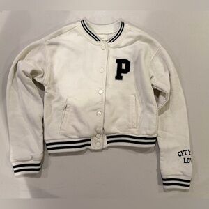Kids White Varsity Jacket